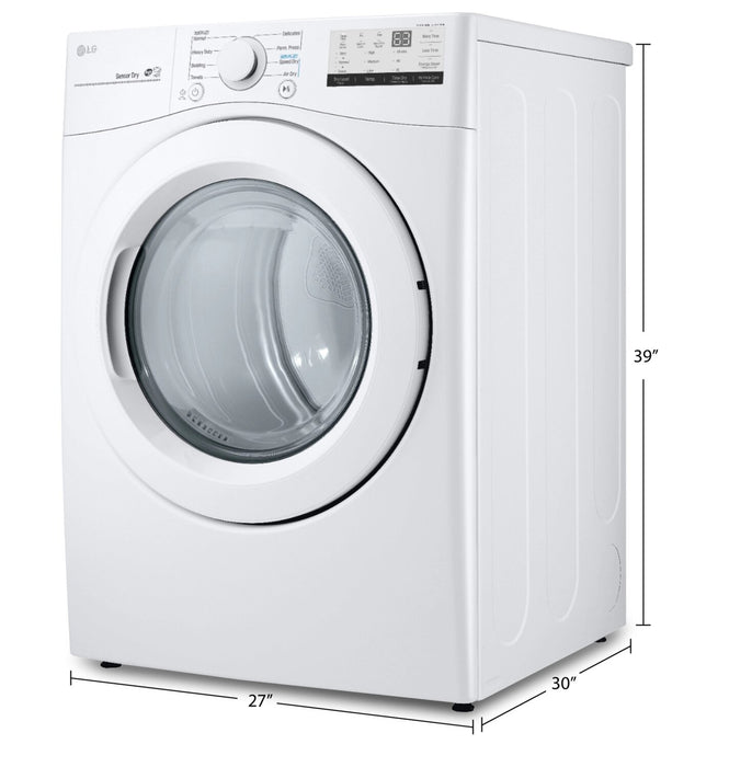 Sécheuse électrique LG de 7,4 pi³ - blanche - superposable - DLE3400W