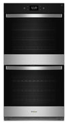 Four mural double électrique Whirlpool de 8,6 pi³ et de 27 po avec convection véritable - acier inoxydable résistant aux traces de doigts - WOED7027PZ