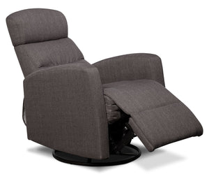 Fauteuil pivotant, berçant et inclinable Penny de 29,1 po en tissu d’apparence lin - gris