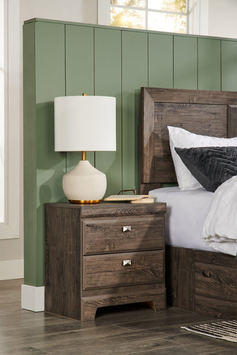 Ensemble de chambre à coucher Yorkdale 6 pièces avec lit de rangement à 6 tiroirs, commode, miroir et table de nuit, gris - format grand lit