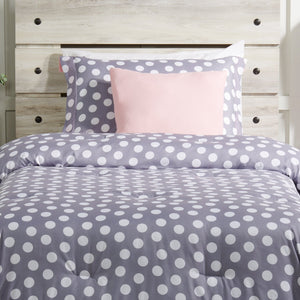 Ensemble d'édredon Portia 3 pièces pour lit simple - gris