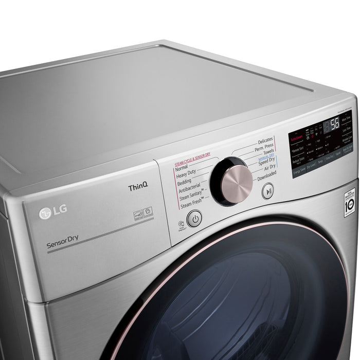 Laveuse à chargement frontal de 5,2 pi³ et sécheuse électrique de 7,4 pi³ de LG - acier graphite
