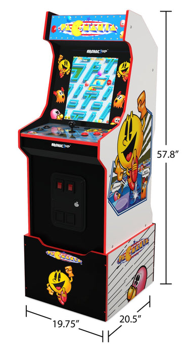 Borne d'arcade édition Bandai Namco Legacy PAC-MANIAMC de Arcade1Up avec plateforme