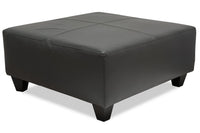 Pouf Addison de 37 po fabriqué au Canada d’apparence cuir - gris