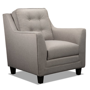 Fauteuil Novalee en tissu d'apparence lin - taupe