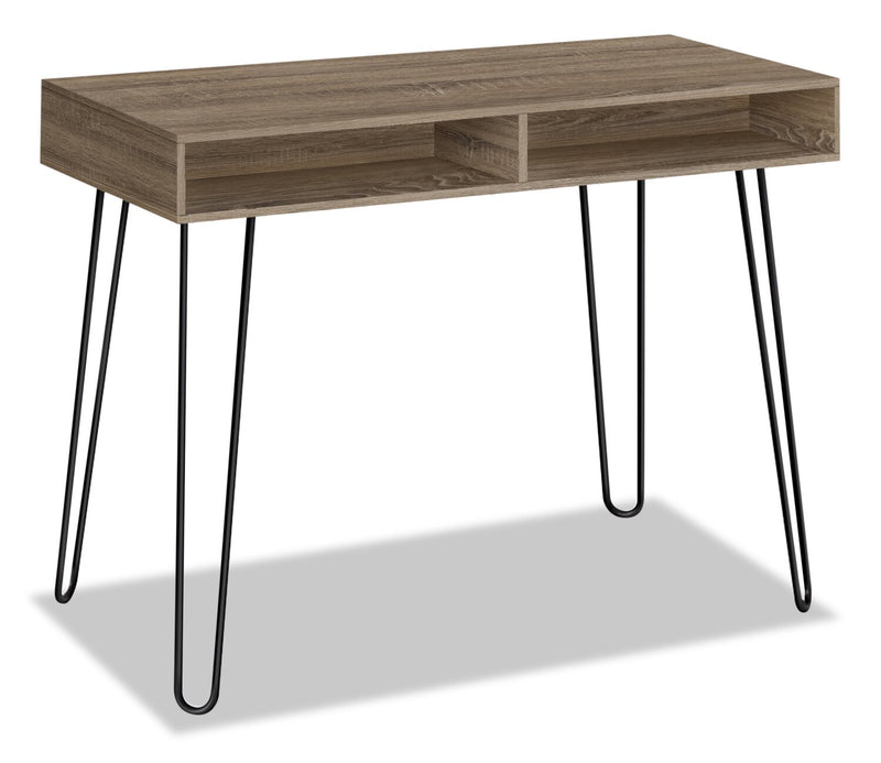 Bureau Ezra de 40 po avec compartiments ouverts - taupe