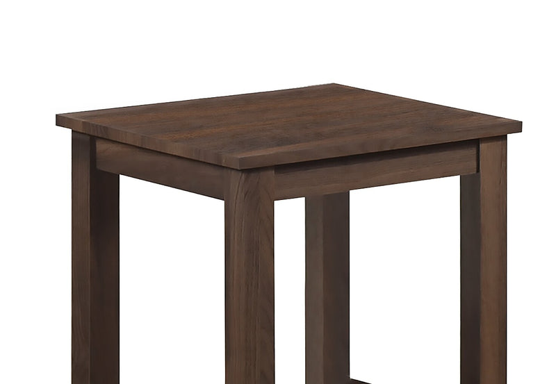 Table de bout traditionnelle Jordi de 17,7 po avec tablette - bois au fini noyer brun