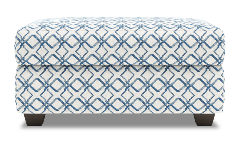 Pouf de rangement personnalisable The Trunk de Sofa Lab de 39 po fabriqué au Canada en tissu - Ocean multicolore