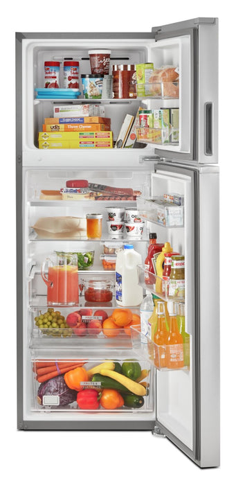 Réfrigérateur Whirlpool de 12,9 pi³ et de 24 po à congélateur supérieur - fini en acier inoxydable résistant aux traces de doigts - WRT313CZLZ