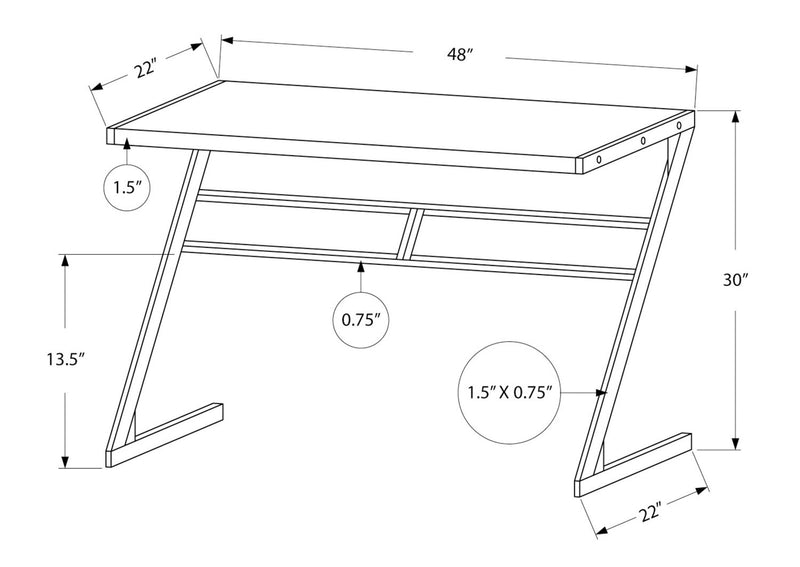 Bureau compact Matt de 48 po - espresso