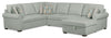 Sofa-lit sectionnel de droite Haven de Scott Living 3 pièces en tissu de chenille avec fauteuil long de rangement - bleu écume de mer