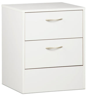 Table de nuit Arlo de 18,3 po (L) x 22 po (H) à 2 tiroirs, fabriquée au Canada - blanche