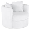 Fauteuil Cuddler enveloppant pivotant Petite en chenille - Plush Heaven