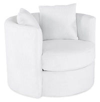  Fauteuil Cuddler enveloppant pivotant Petite en chenille - Plush Heaven 