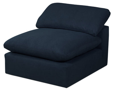 Eclipse Linen-Look Fabric Modular Corner Chair - Navy 