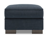 Pouf personnalisable Track de Sofa Lab de 24 po fabriqué au Canada en tissu d’apparence lin - bleu Luna Sailor