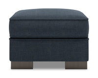 Pouf Track de Sofa Lab de 24 po fabriqué au Canada en tissu d’apparence lin - bleu Luna Sailor