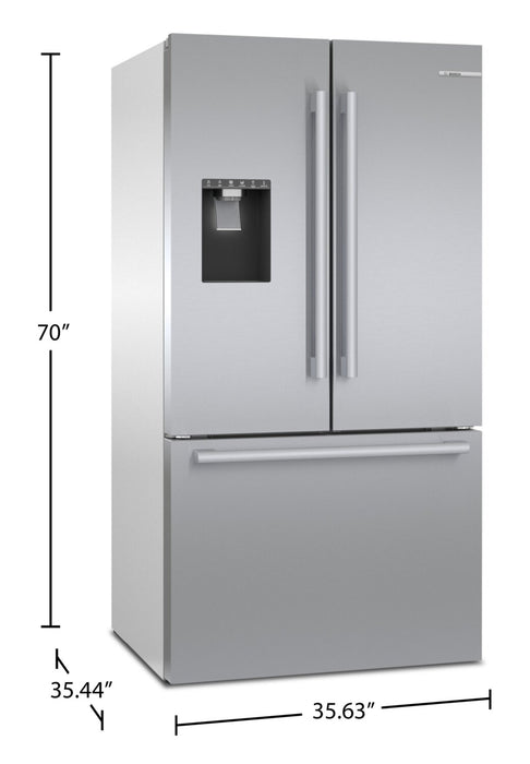 Réfrigérateur Bosch de série 500 de 26 pi3 à portes françaises - B36FD50SNS