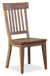 Chaise de salle à manger Cedar en pin avec dossier à lattes - brune