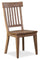 Chaise de salle à manger Cedar en pin avec dossier à lattes - brune