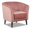 Fauteuil d’appoint Brinley de 29 po en tissu de velours avec pattes en bois - rose