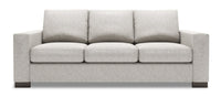  Sofa-lit Track de Sofa Lab de 85 po fabriqué au Canada en tissu de chenille avec accoudoirs rectilignes - argenté Luxury Silver 