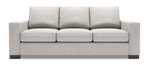 Sofa-lit personnalisable Track de Sofa Lab de 85 po fabriqué au Canada en tissu de chenille avec accoudoirs rectilignes - argenté Luxury Silver