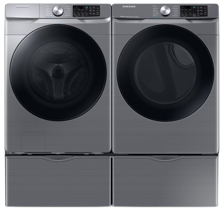 Laveuse à chargement frontal de 5,2 pi³ et sécheuse électrique de 7,5 pi³ de Samsung - platine