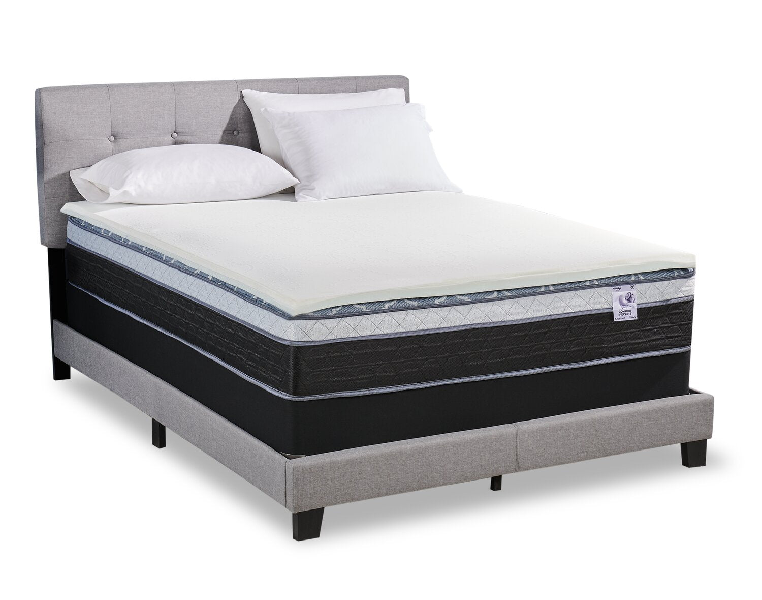 Surmatelas Épais Hypoallergénique Glamhaus - 5 Cm, Coton 300 Fils, Jupe 45 Cm - Lit Simple 90x190 Cm - Certifié Oeko-Tex - 2