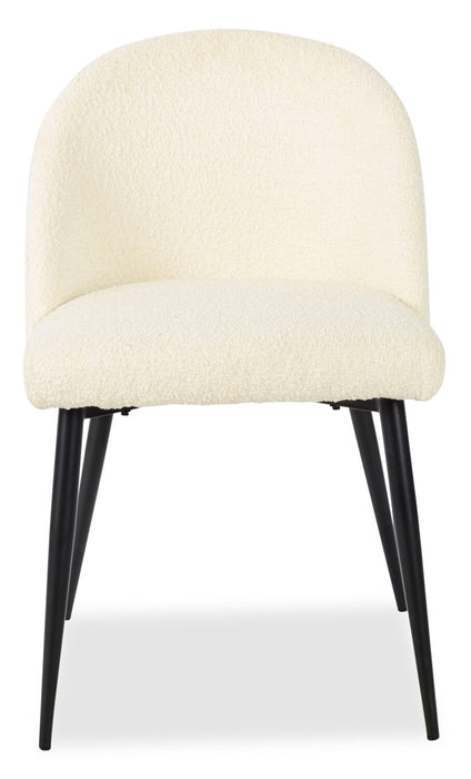 Chaise de salle à manger Bali en tissu bouclé et en métal - taupe
