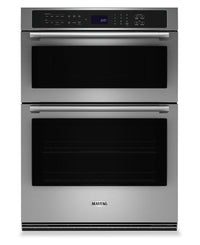  Four mural combiné électrique Maytag de 6,4 pi³ et de 30 po avec convection véritable - acier inoxyd…