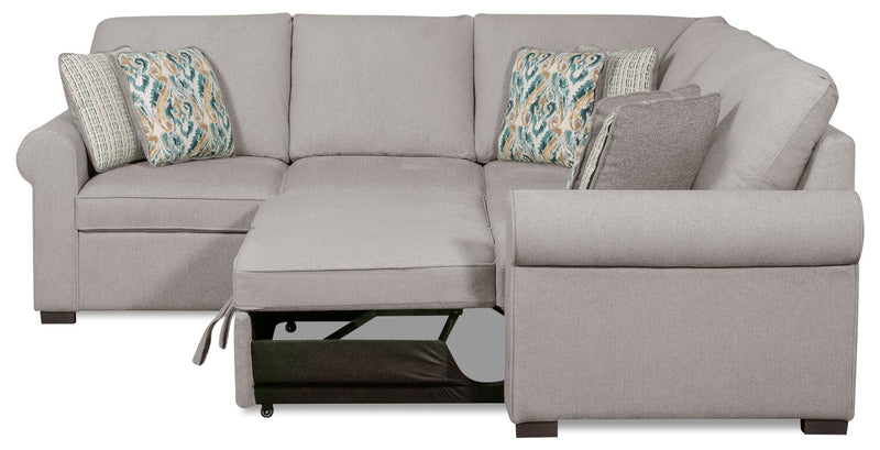 Sofa-lit sectionnel de droite Haven de Scott Living 2 pièces en tissu de chenille - gris