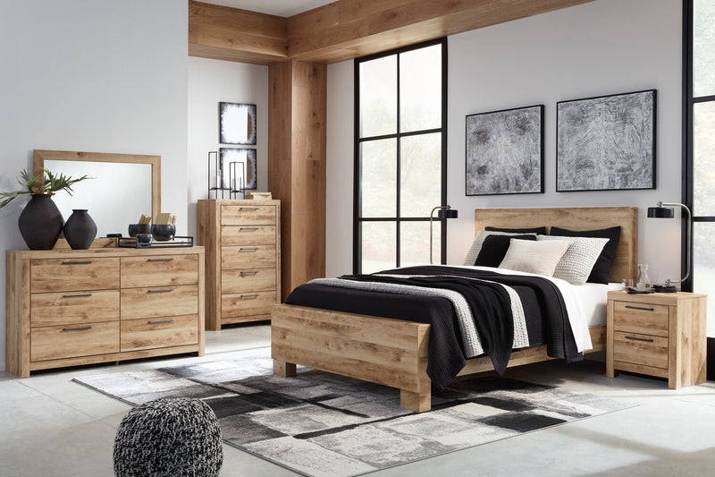 Commode Derekson de 58,7 po (L) x 36,4 po (H) à 6 tiroirs pour la chambre à coucher - naturelle
