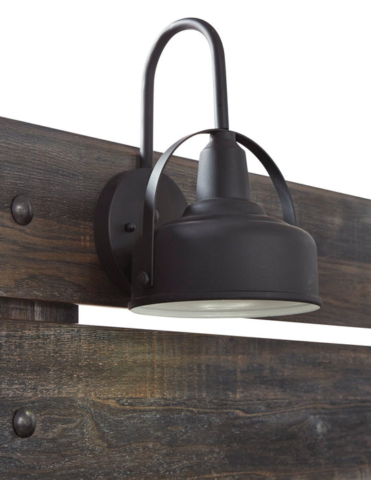 Tête de lit à panneau Abby avec éclairage à DEL et ports USB, brune - format lit double