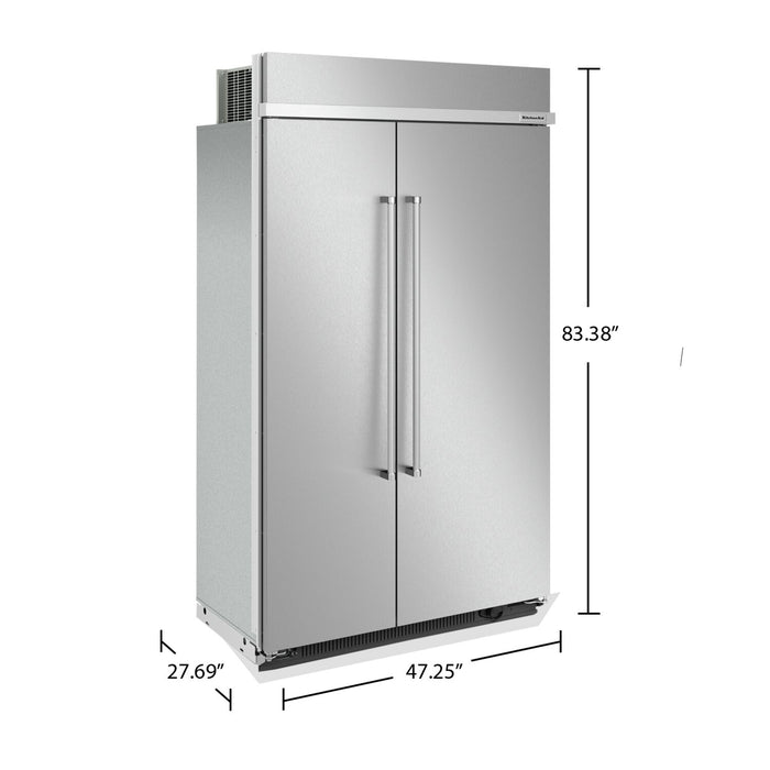 Réfrigérateur KitchenAid de 30 pi³ et de 48 po à compartiments juxtaposés - acier inoxydable avec fini PrintShieldMC - KBSN708MPS