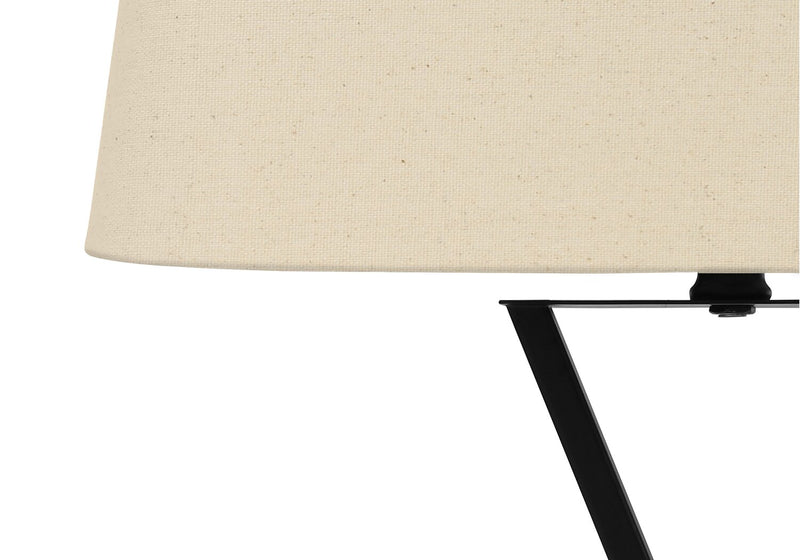 Lampe de table de 25 po en métal noir avec recharge USB