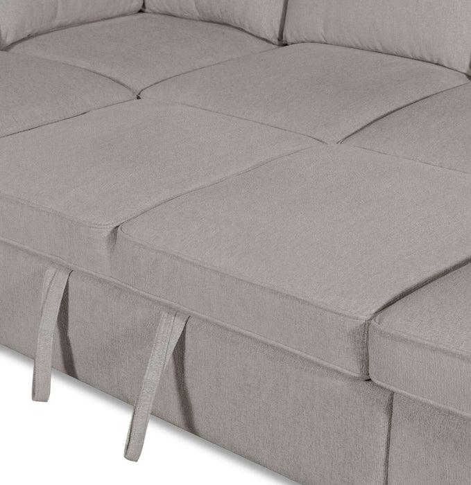 Sofa-lit sectionnel de droite Haven de Scott Living 3 pièces en tissu de chenille avec fauteuil long de rangement - gris