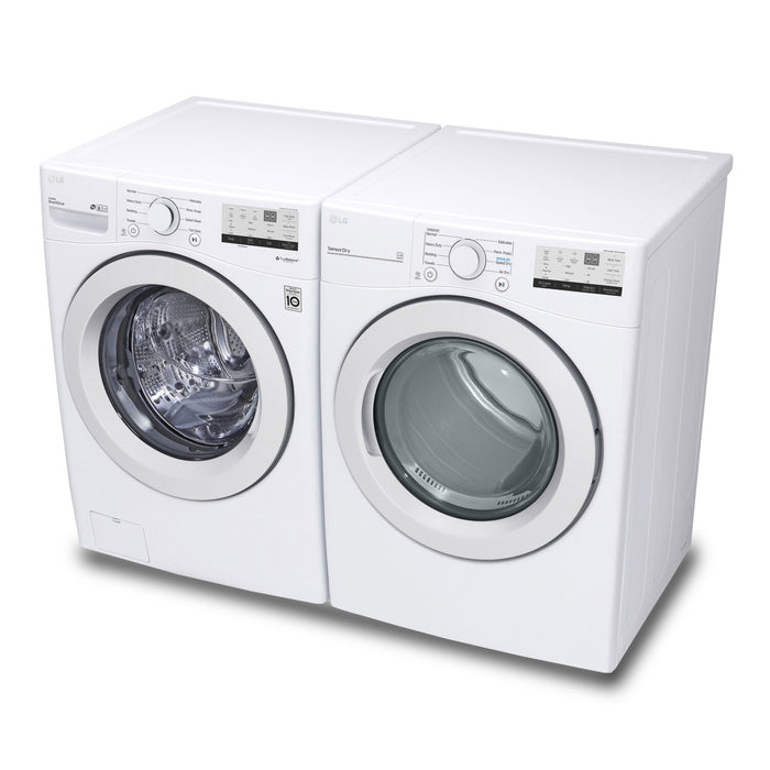 Laveuse à chargement frontal de 5,2 pi³ et sécheuse électrique de 7,4 pi³ de LG - blanches
