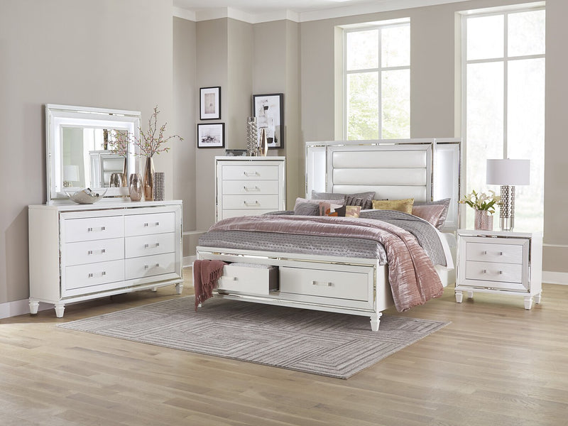 Commode somptueuse Max de 66 po (L) x 41 po (H) à 6 tiroirs pour la chambre à coucher - blanche