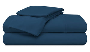 Ensemble de draps haute performance Ver-TexMD de BEDGEAR 4 pièces pour très grand lit - bleu marine 