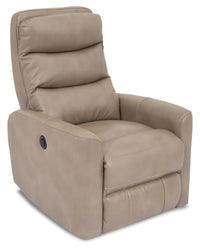  Fauteuil berçant et pivotant à inclinaison électrique Quinn de Cindy Crawford Home de 31 po en tissu d’apparence cuir - taupe