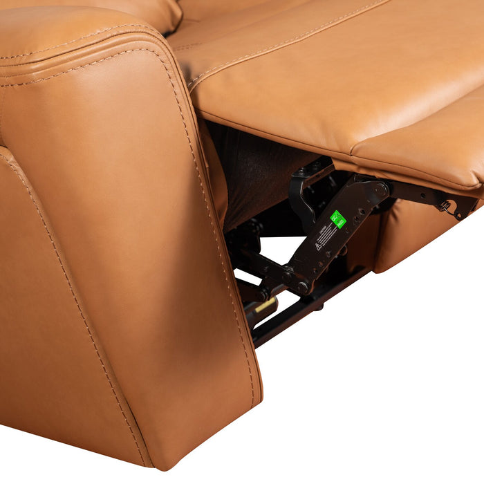 Sofa à inclinaison électrique Prescott de Scott Living de 88,5 po en cuir véritable avec appuie-têtes électriques - brun courge musquée