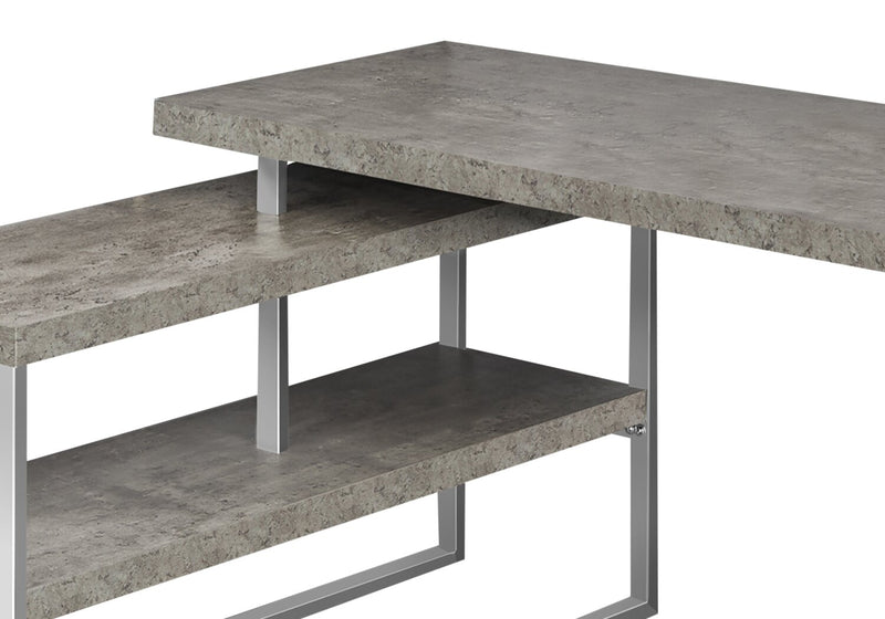 Bureau en forme de L Andrea de 60 po avec tablette - gris