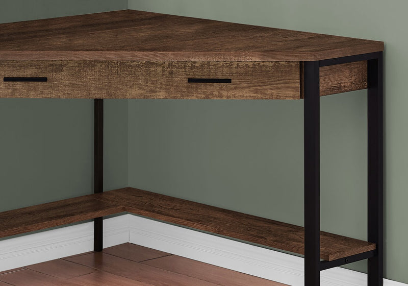 Bureau en coin Christiana de 42 po à tiroir - brun