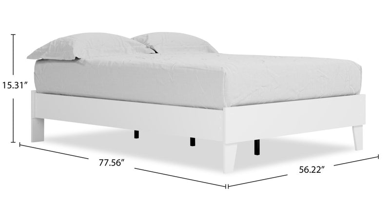 Lit plateforme Wolf, blanc - format lit double