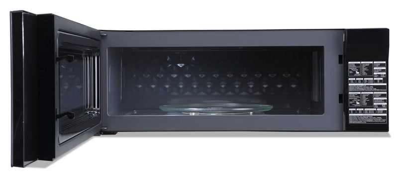 Micro-ondes à hotte intégrée Panasonic de 1,2 pi³ à profil bas et puissant ventilateur d'évacuation - verre fumé noir - NNSG65NB