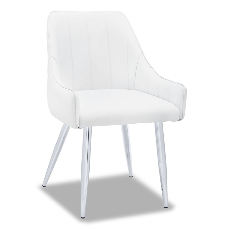 Eliza Dining Chair - White - Contemporary style Dining Chair in White Metal