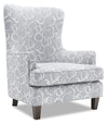Fauteuil d’appoint à oreilles Sofa Lab personnalisable de 32 po fabriqué au Canada en tissu - Alloy multicolore