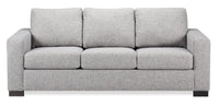  Sofa-lit Track de Sofa Lab de 85 po fabriqué au Canada en tissu d’apparence lin avec accoudoirs rectilignes - gris Luna Domino 