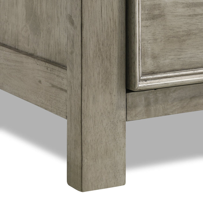Commode verticale Levi de 39 po (L) x 56 po (H) à 6 tiroirs en bois pour la chambre à coucher - gris bois de grève